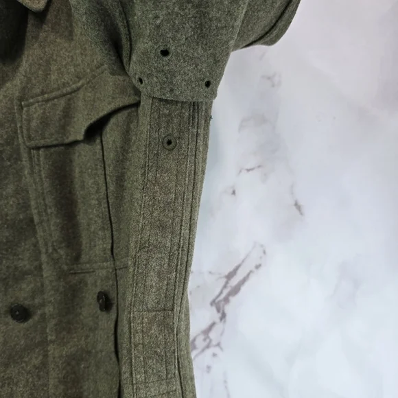 Vintage Wool Jacket Mens Small Green West Germany 60s Coat Military Cold War - Picture 9 of 16